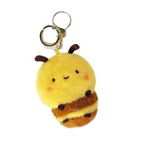 Cute Yellow Bee Plush Keychain Bag Charm